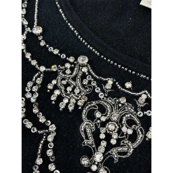 Petite Sophisticate Silk Cashmere Blend Rhinestone Beaded Knit Top Shirt Size S - Picture 12 of 15